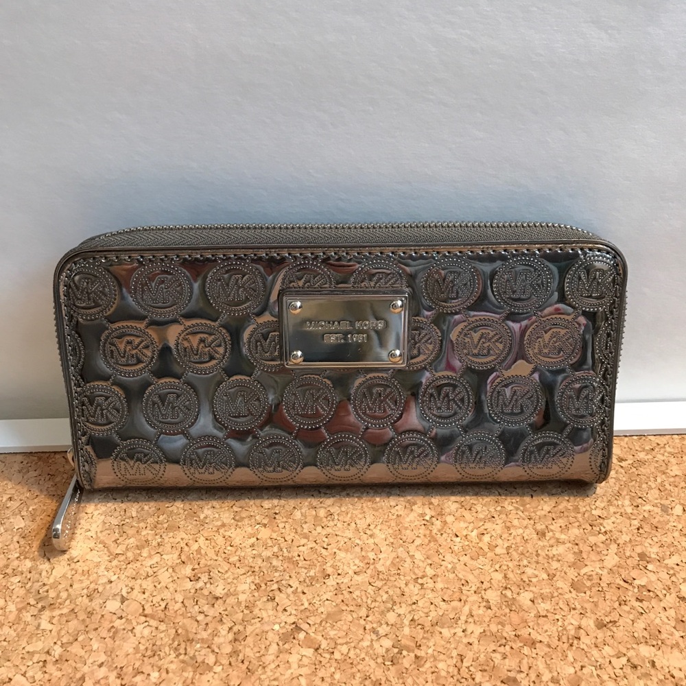 Michael Kors Silver Fulton Logo Wallet